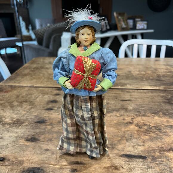Possible Dreams-Caroler - Blue Jacket with Checkered Skirt (Female) #713337 - Picture 1 of 9